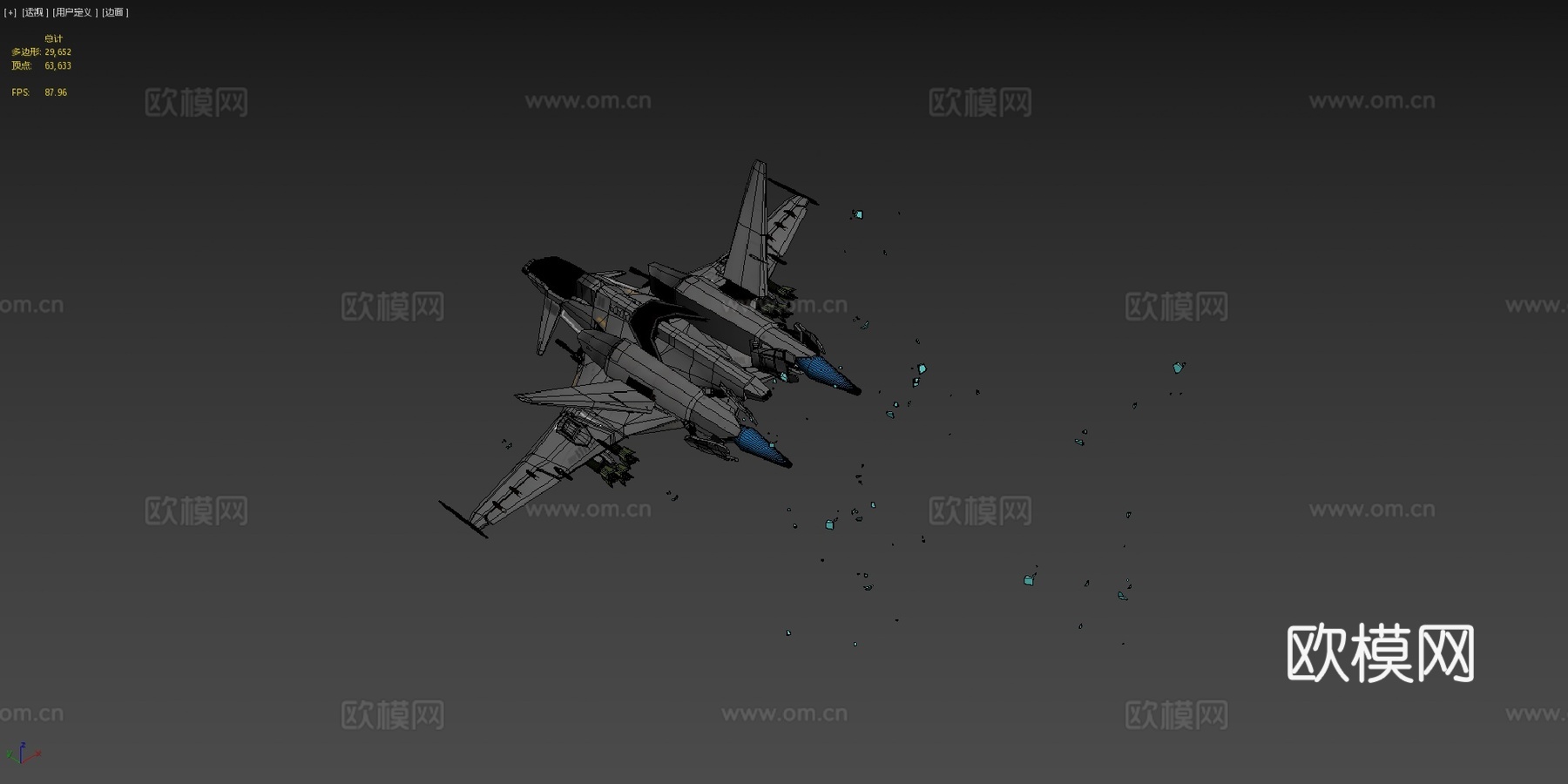 低多边形飞机 毒蛇su模型