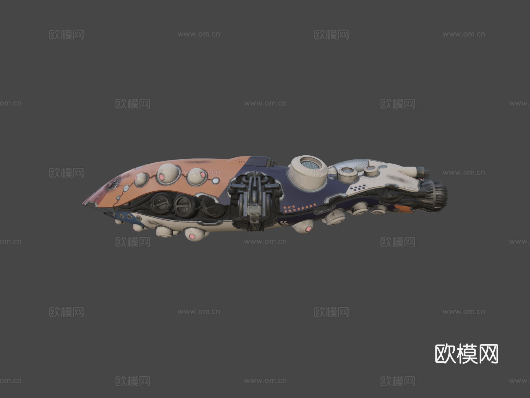 科幻飞船 WH0501 替代颜色su模型