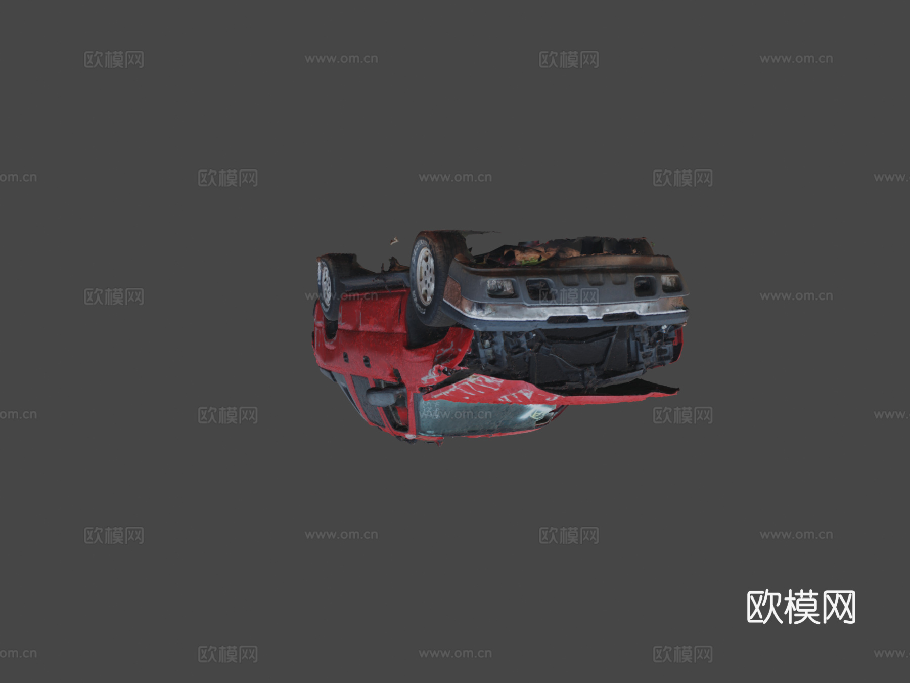 撞毁皮卡原始扫描su模型