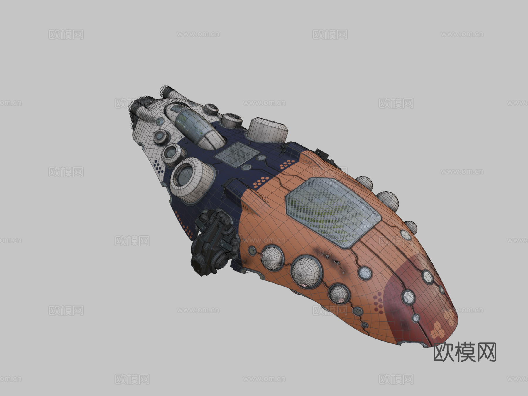 科幻飞船 WH0501 替代颜色su模型
