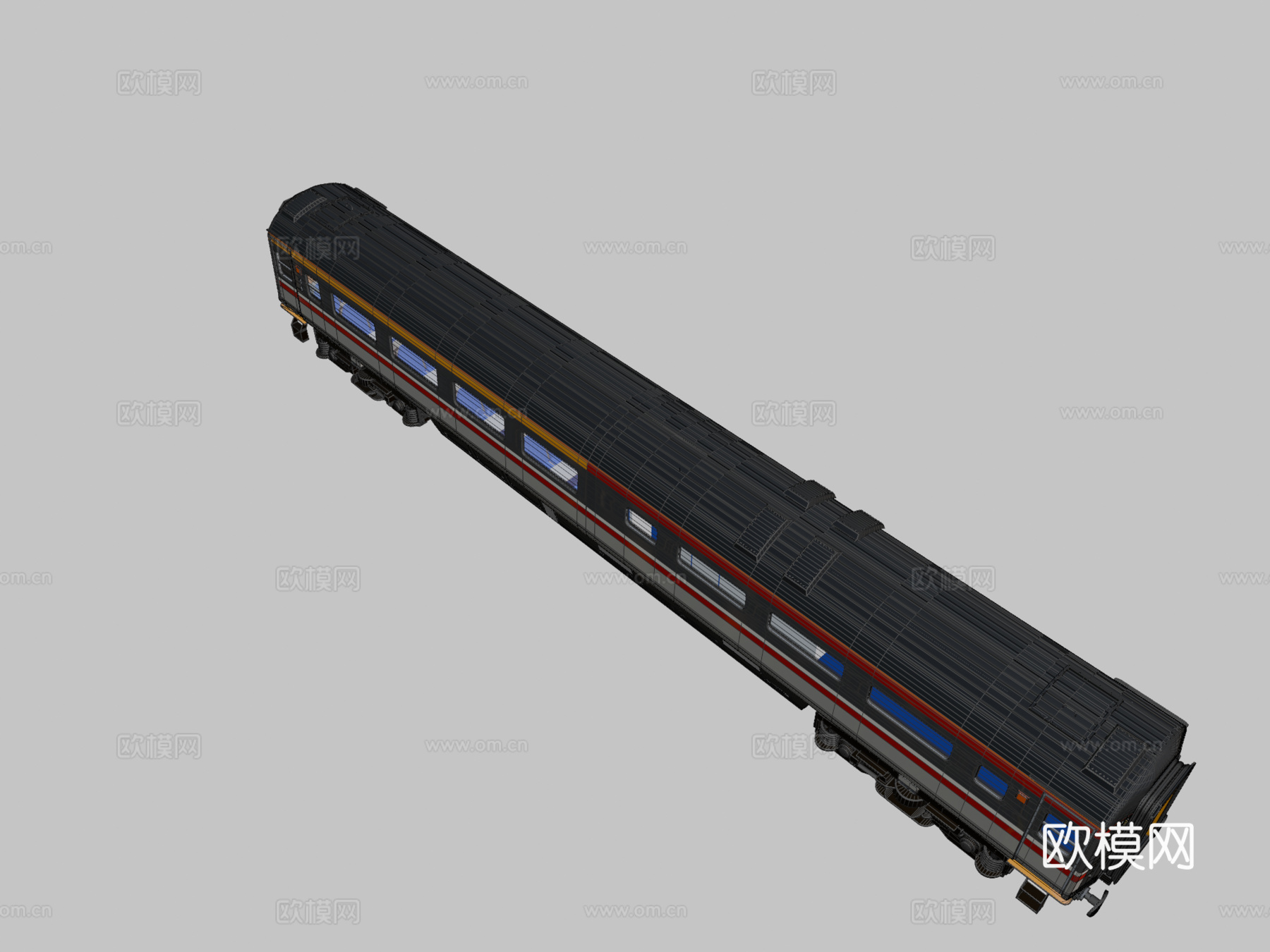 火车标记3英国铁路燕子涂装餐车su模型