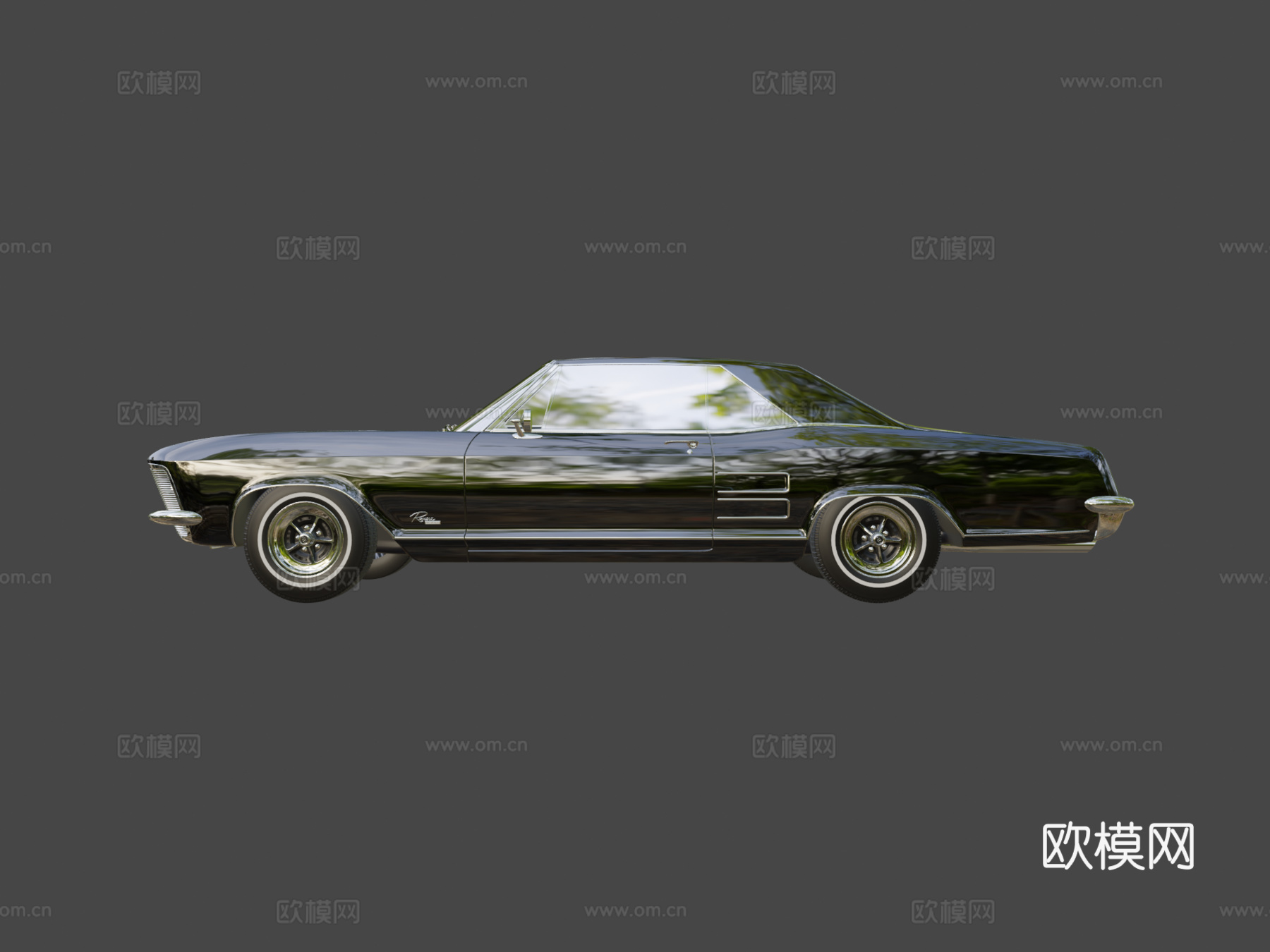 里维埃拉 黑色 钻机车 准备动画su模型