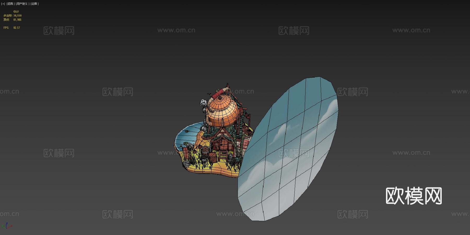 中国旅行茶铺su模型