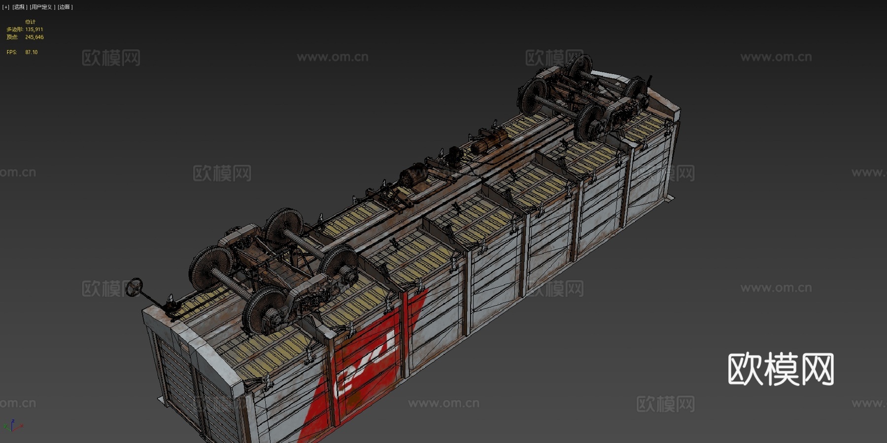 带舱口马车su模型