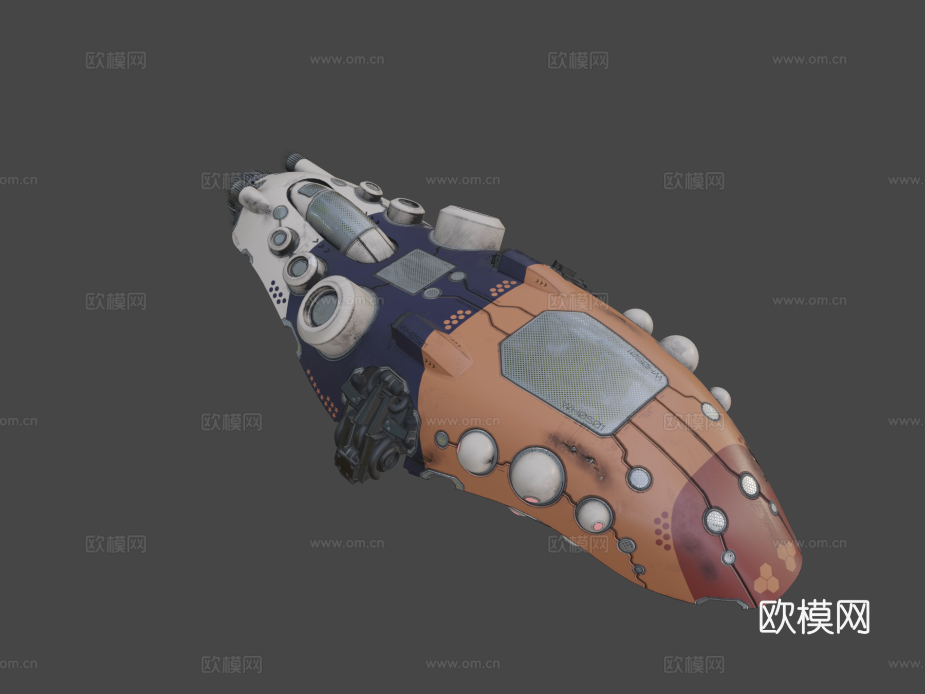 科幻飞船 WH0501 替代颜色su模型