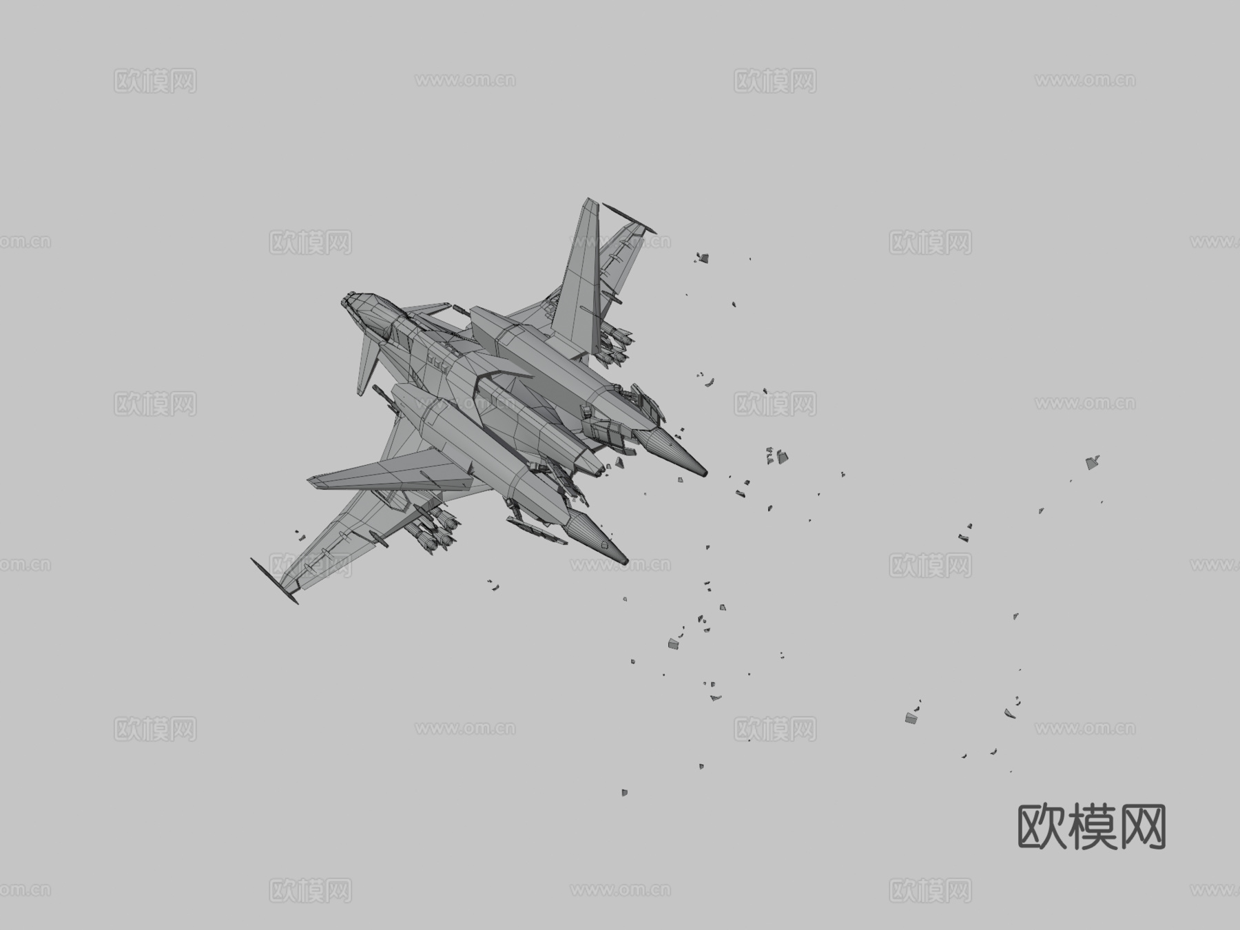 低多边形飞机 毒蛇su模型