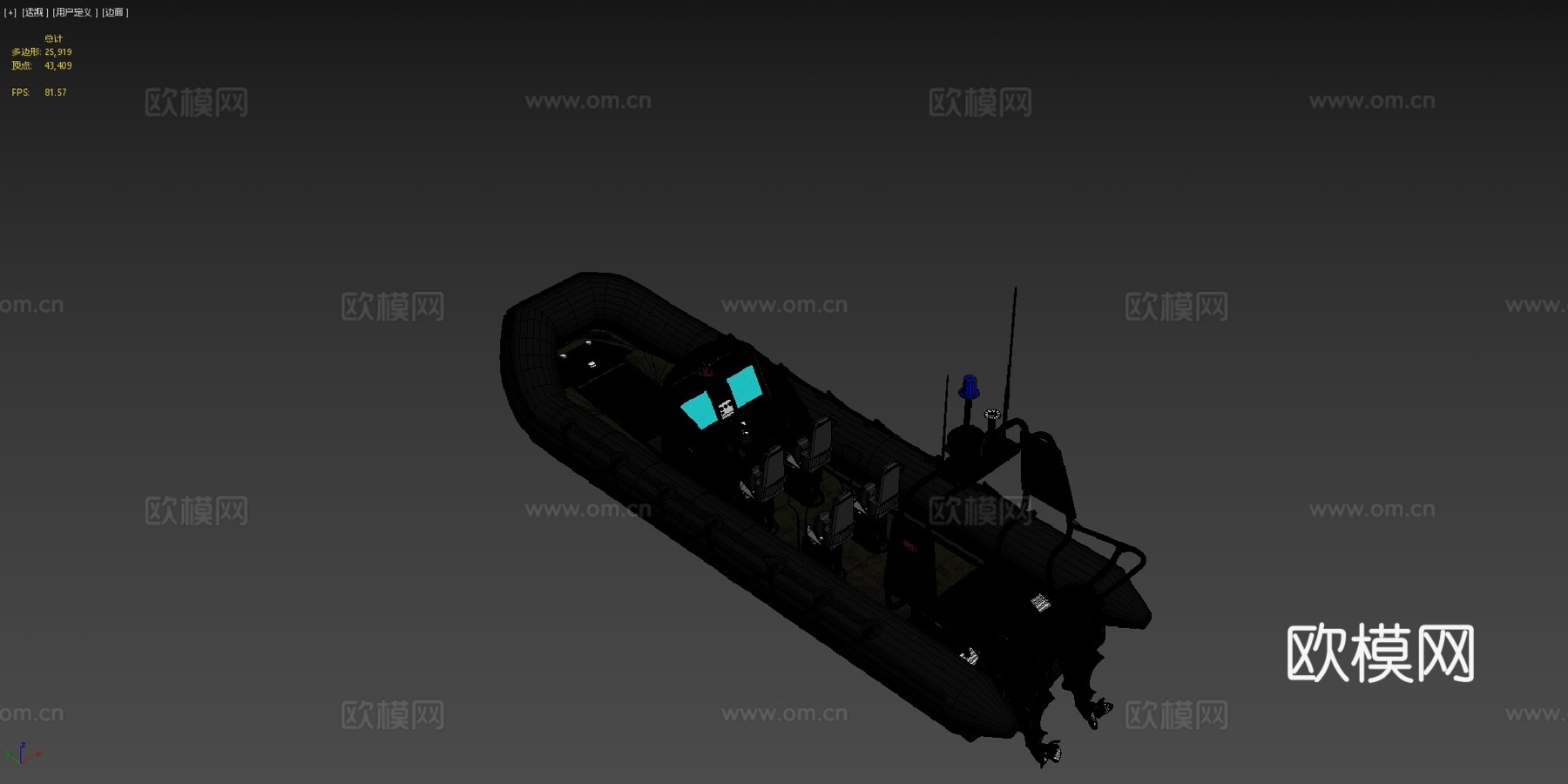 黄道带警用艇su模型