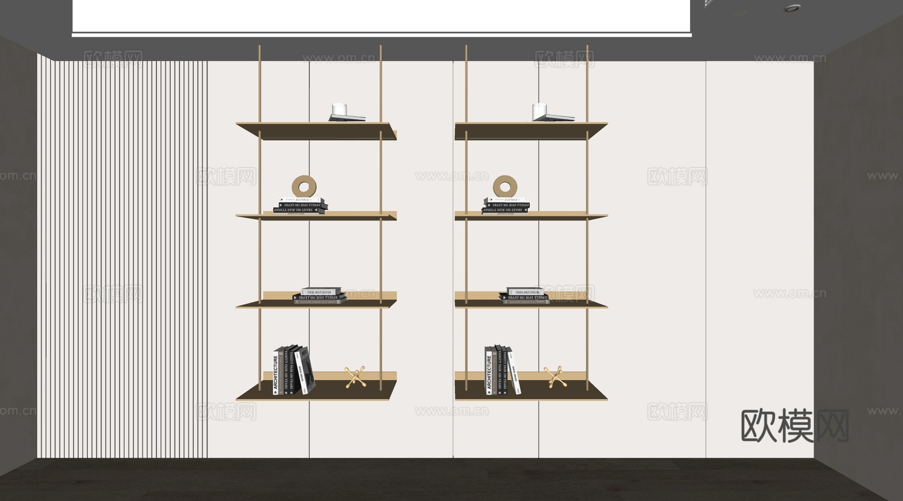 现代置物架 金属置物架 装饰架 饰品摆件su模型