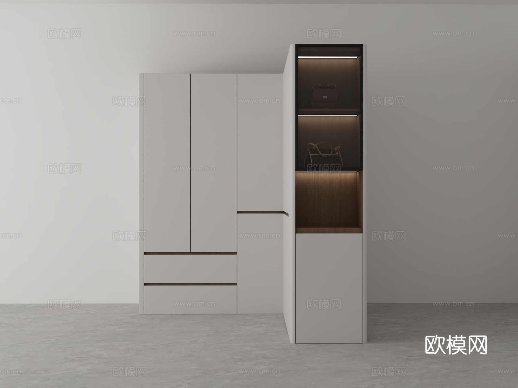 现代衣柜3d模型