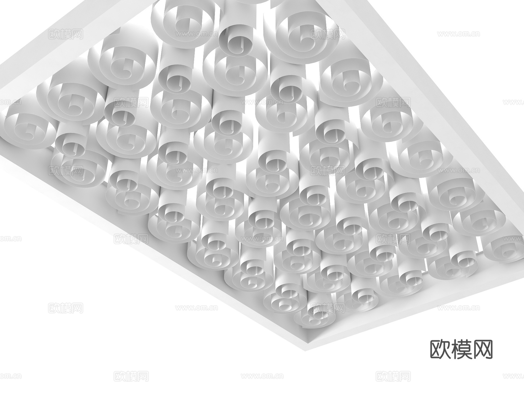 现代异形吊顶 工装吊顶 波浪穹顶 艺术吊 博物馆吊 艺术空间su模型下载（渲染图1）