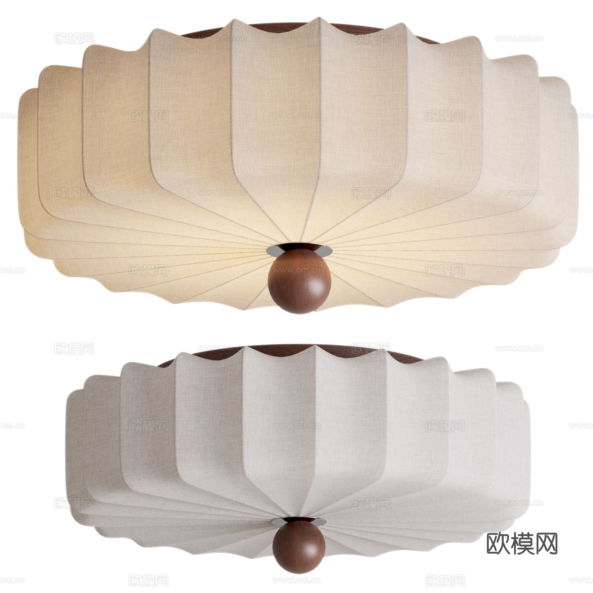 Solenne吸顶灯 卧室灯 吸顶灯 中古风吸顶灯 新中式吸3d模型下载（渲染图1）