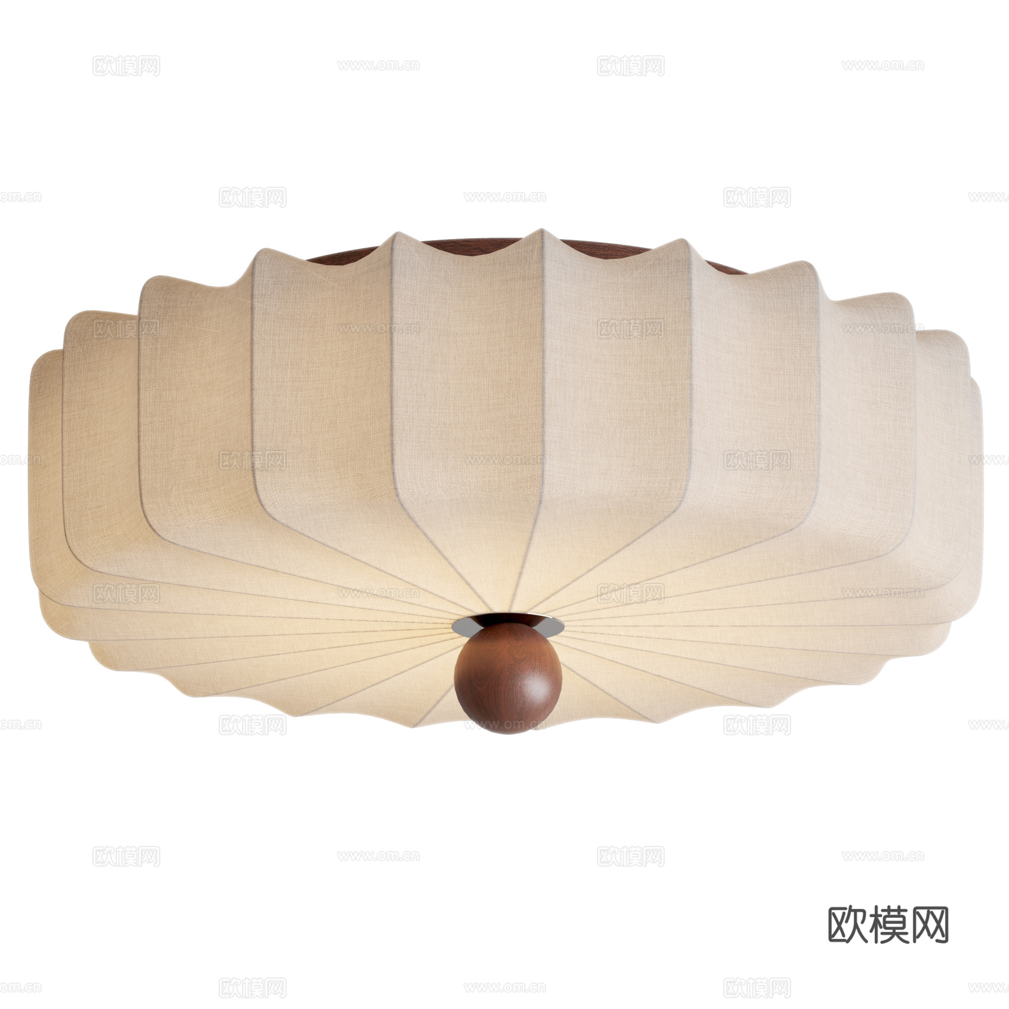 Solenne吸顶灯 卧室灯 吸顶灯 中古风吸顶灯 新中式吸3d模型下载（渲染图2）