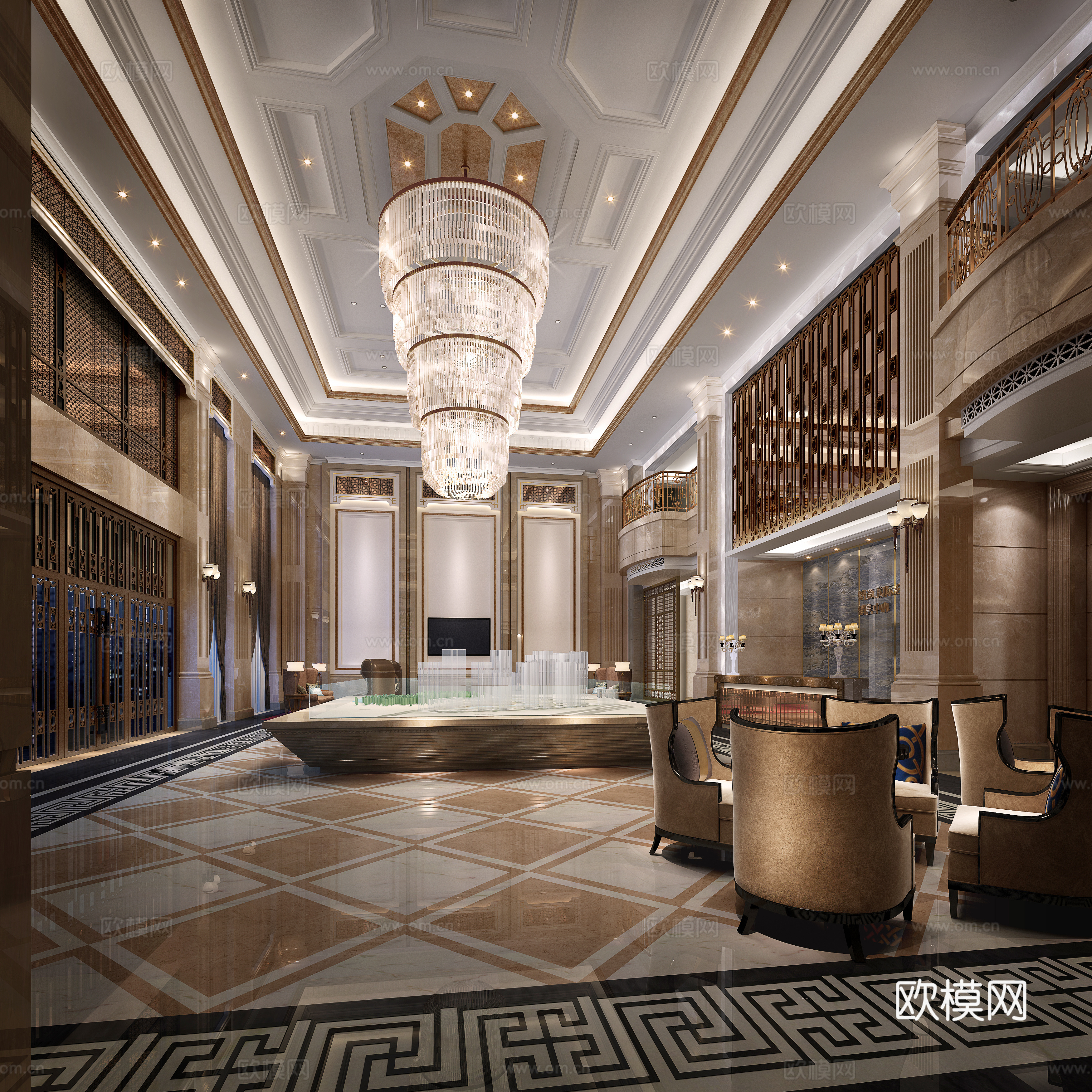 现代售楼处 售楼大厅 展厅 售楼中心 休闲区 接待室3d模型下载