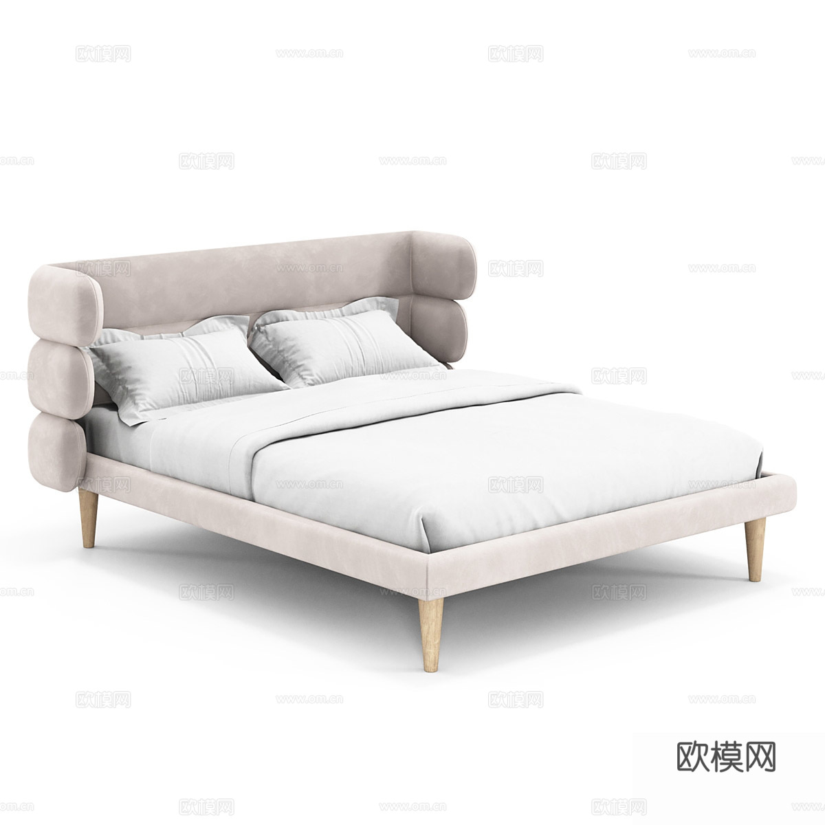 双人床3d模型下载