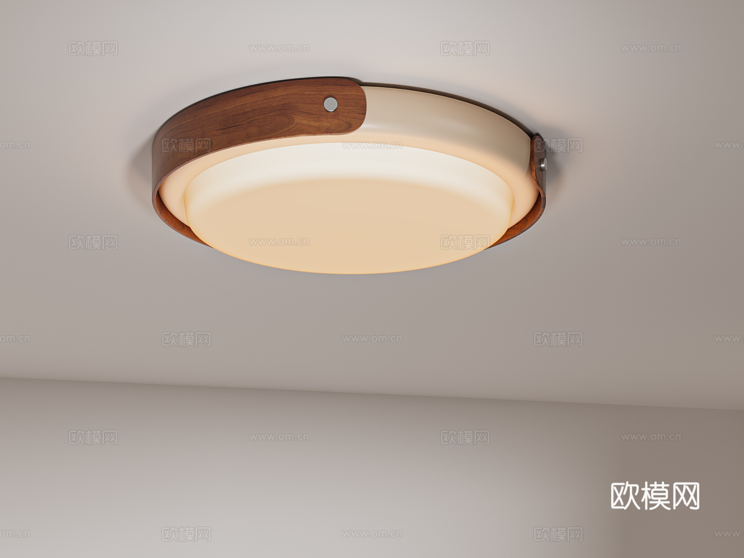 中古侘寂复古吸顶灯意式简约奶油风卧室吸顶灯3d模型下载