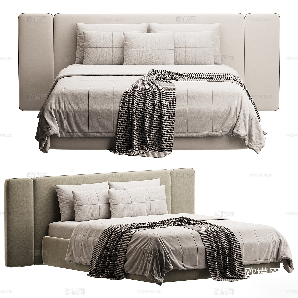 双人床3d模型下载