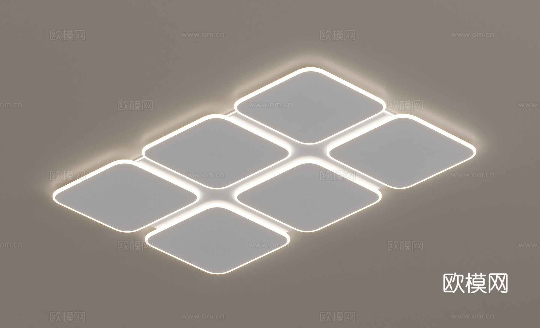 现代轻奢吸顶灯3d模型下载