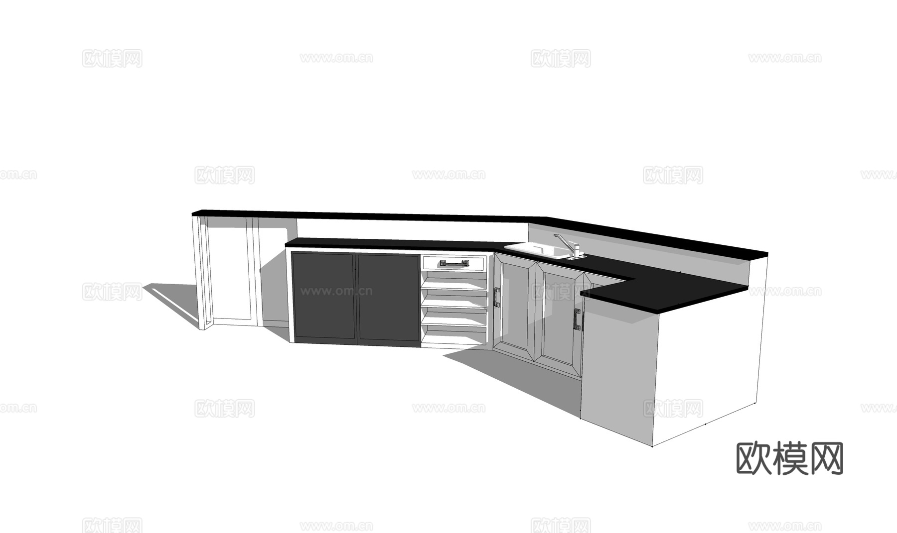 前台 办公室 展厅 工位su模型下载（渲染图1）