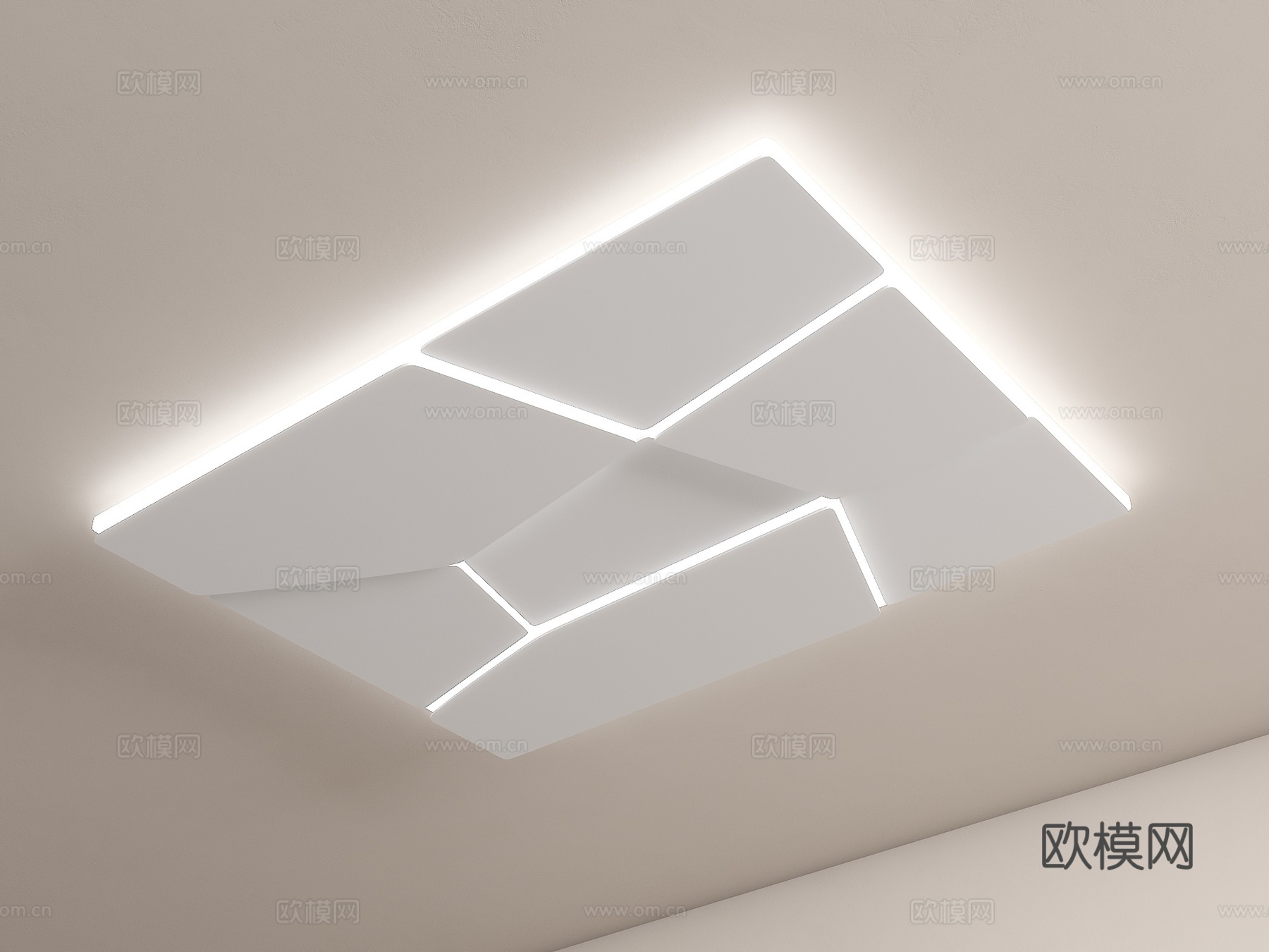 吸顶灯 简约吸顶灯 创意吸顶灯 客厅吸顶灯 六边形吸顶灯3d模型下载