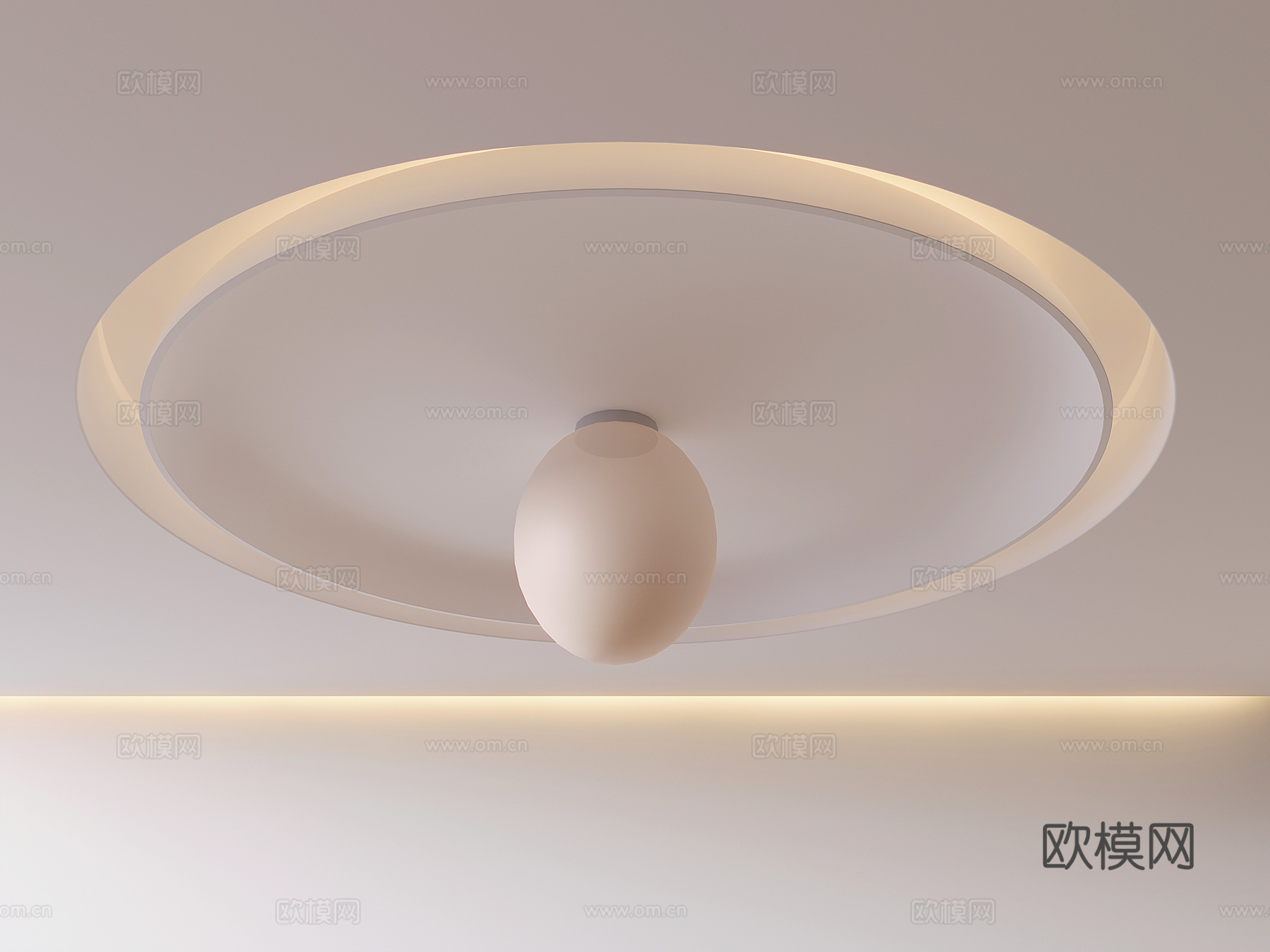 悬浮造型艺术吊顶su模型下载（渲染图1）