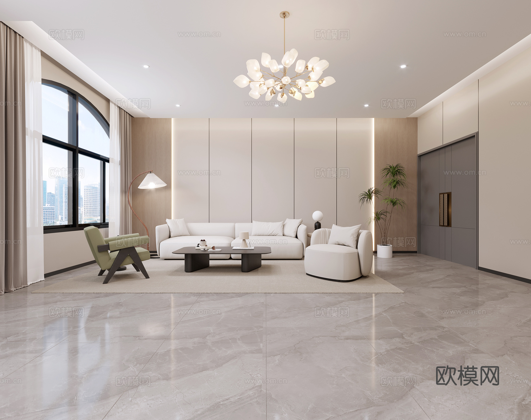 经理办公室3d模型下载（渲染图2）
