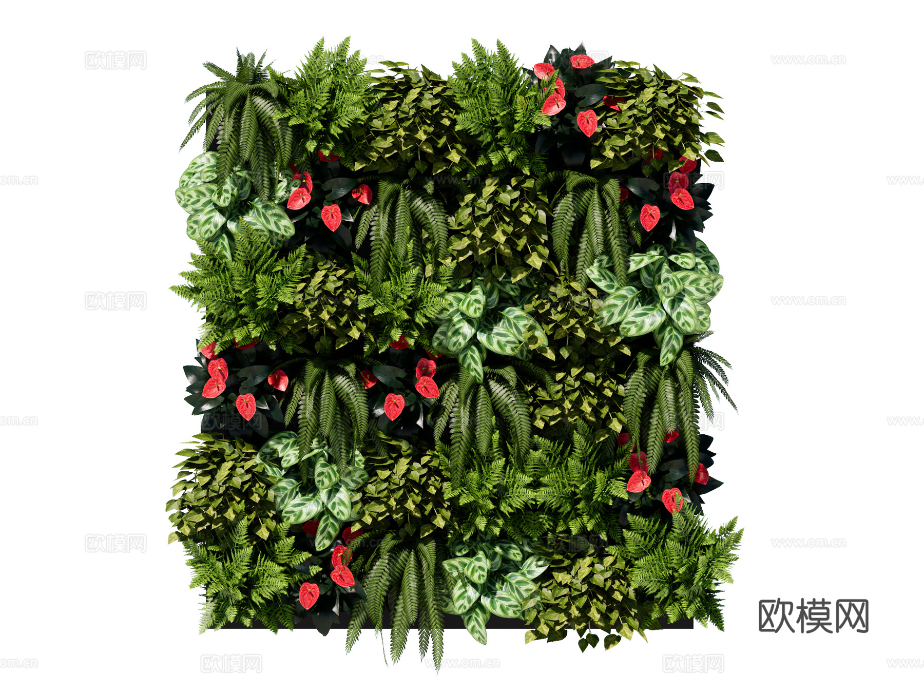 绿植墙 植生墙 绿墙su模型下载（渲染图1）