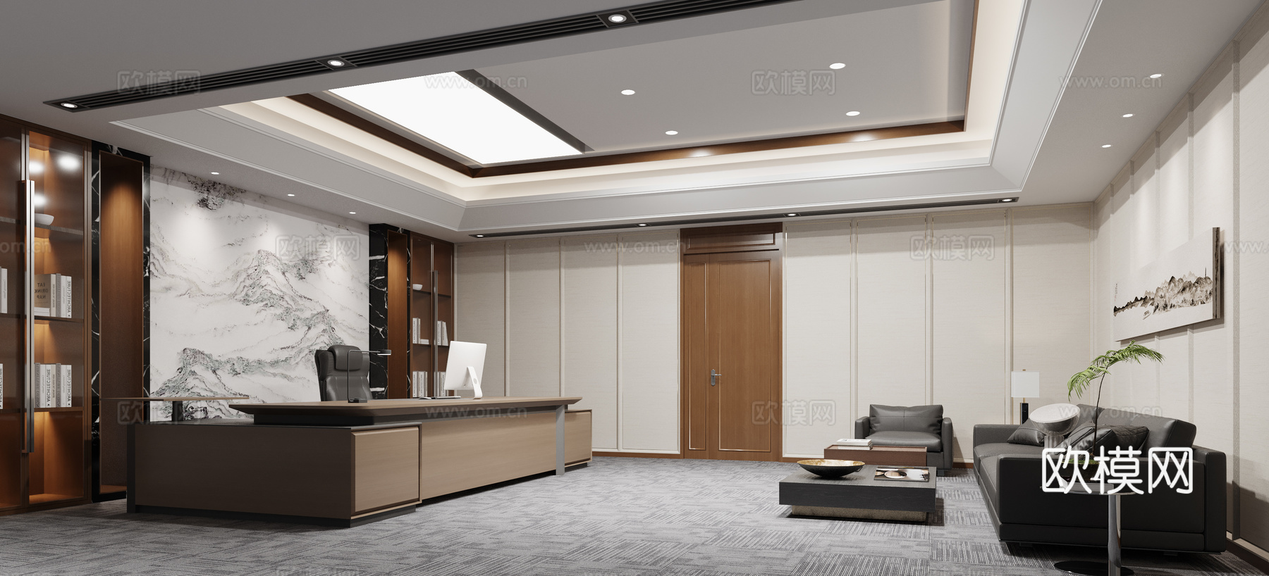 总经理办公室3d模型下载（渲染图1）