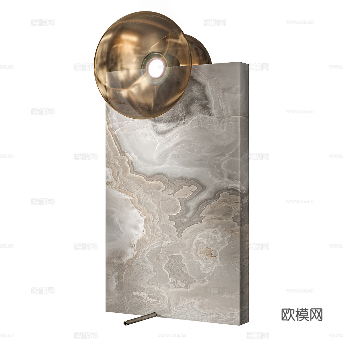 新中式石材落地灯3d模型下载（渲染图2）