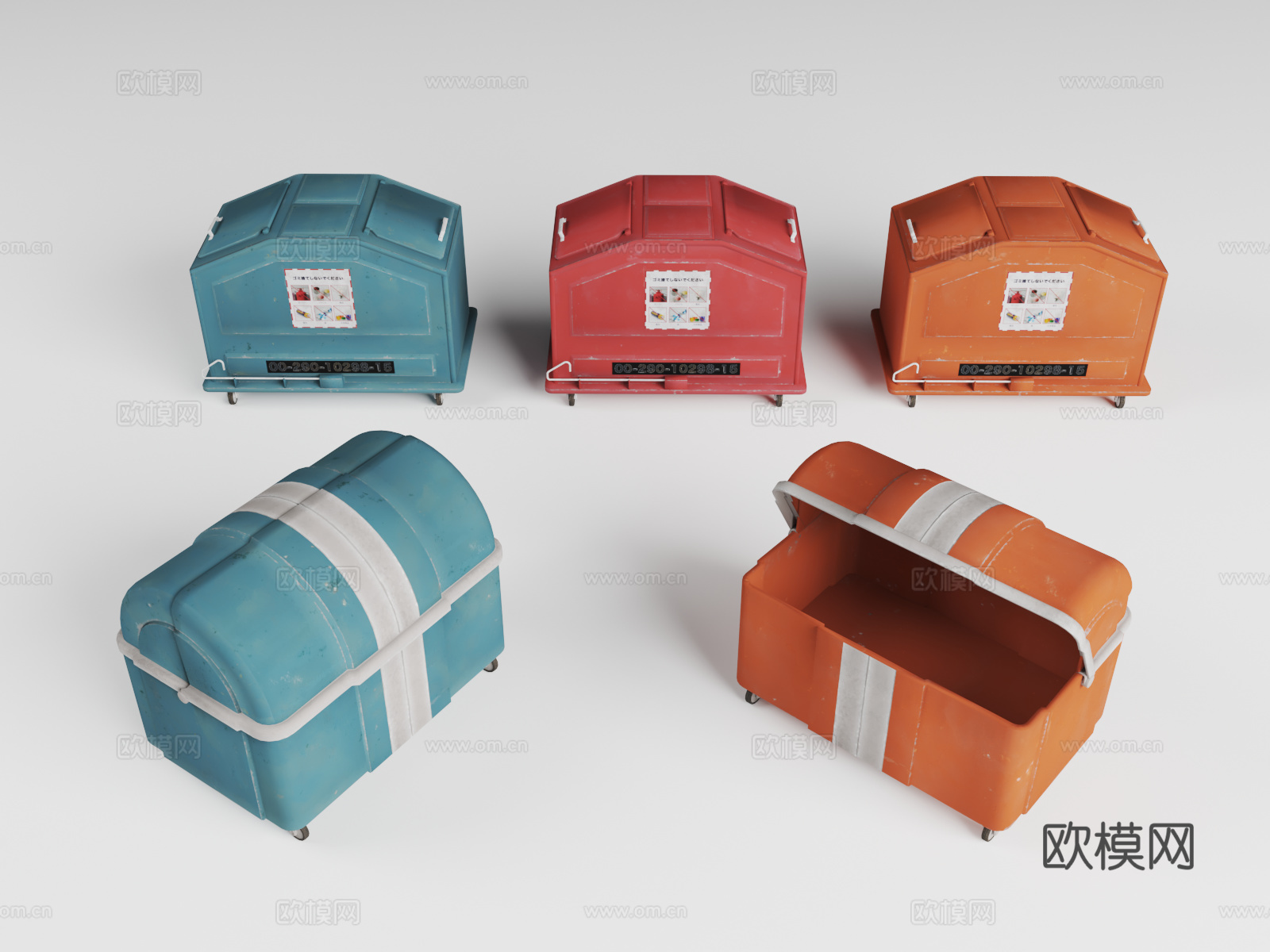 店铺垃圾桶 街道垃圾桶3d模型下载