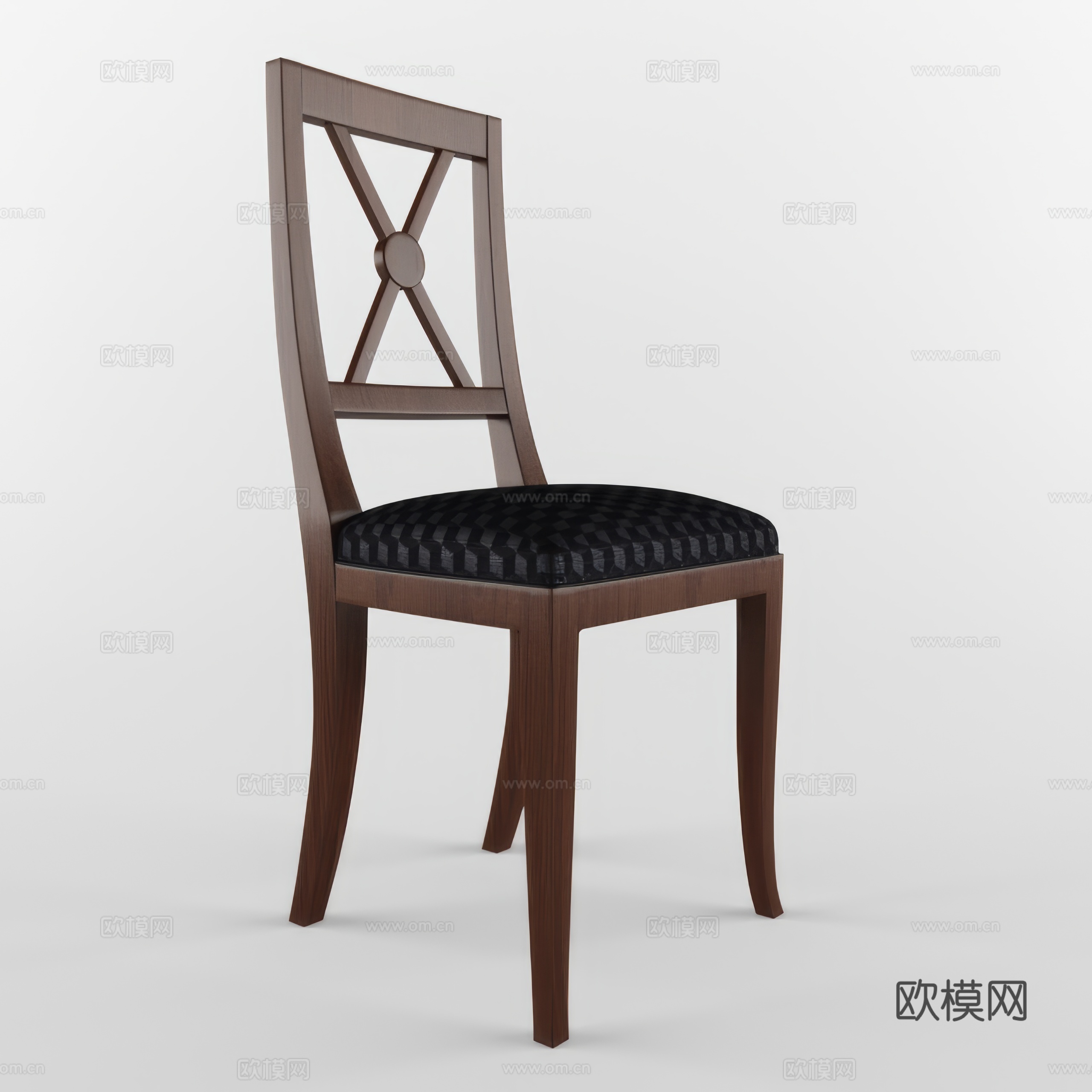 中古餐椅 单椅 木椅3d模型下载