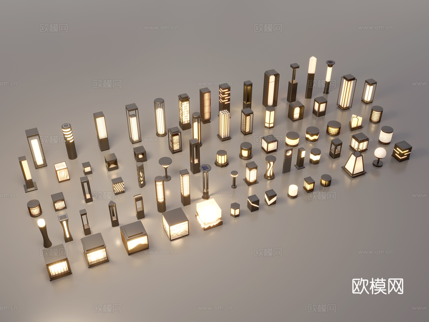 中式景观灯 草坪灯 庭院灯 户外灯3d模型下载