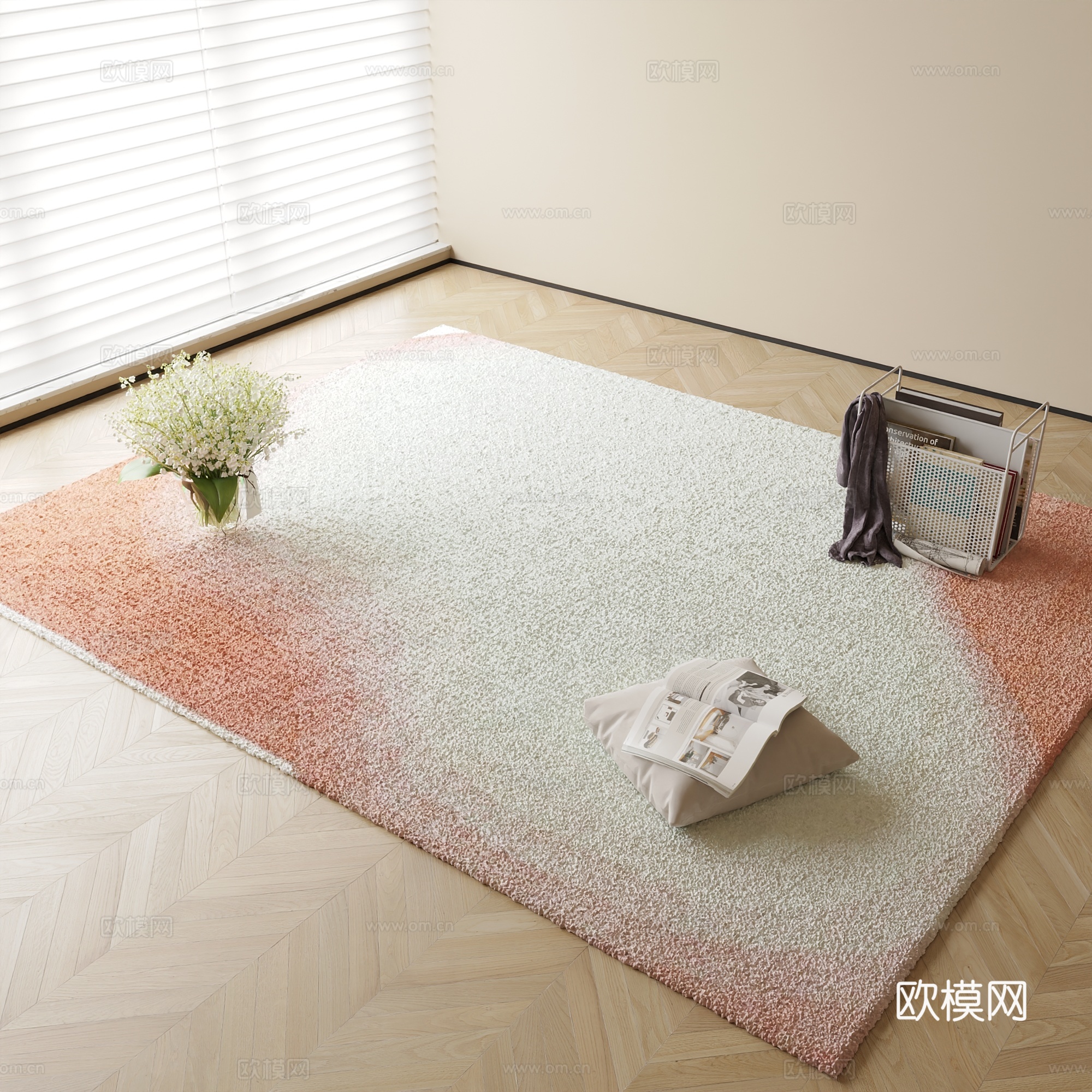现代地毯su模型下载（渲染图2）