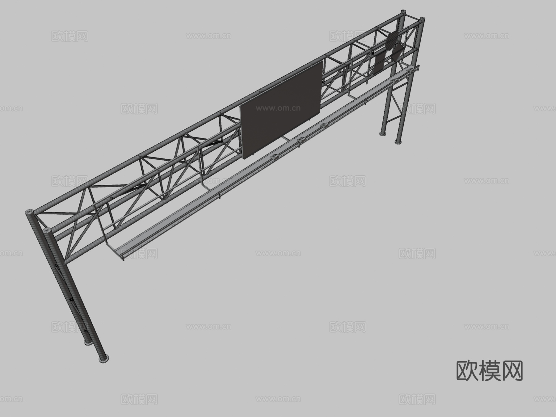 公路标志 标牌su模型