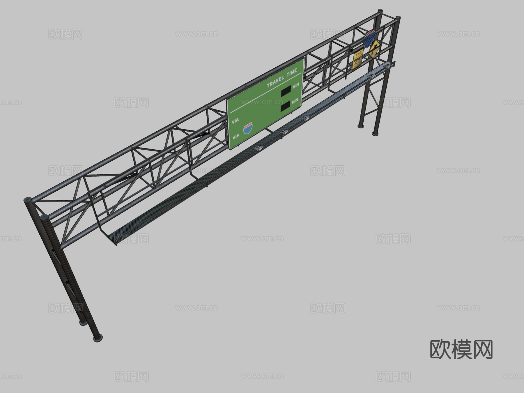 公路标志 标牌su模型