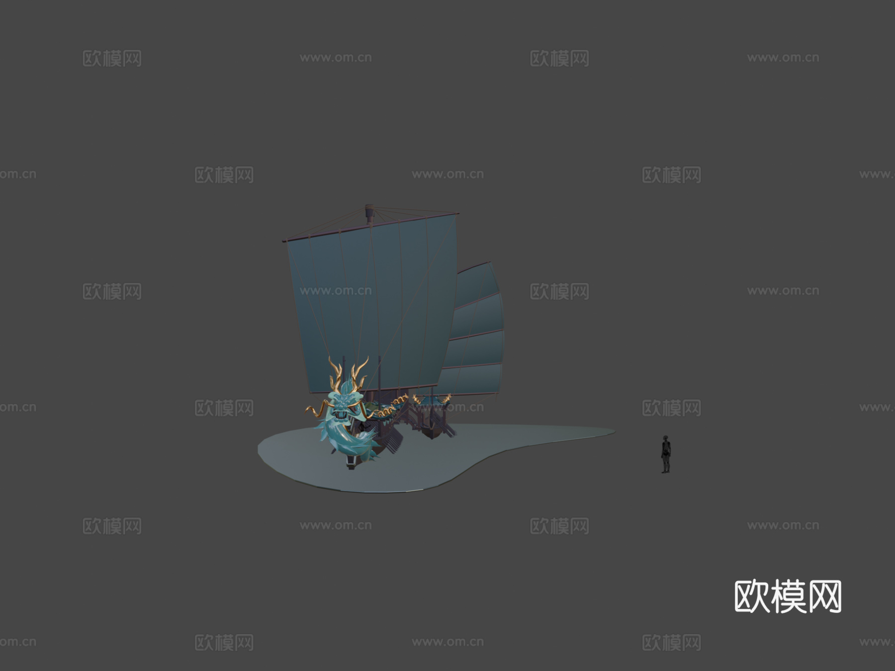 龙船su模型下载（渲染图6）