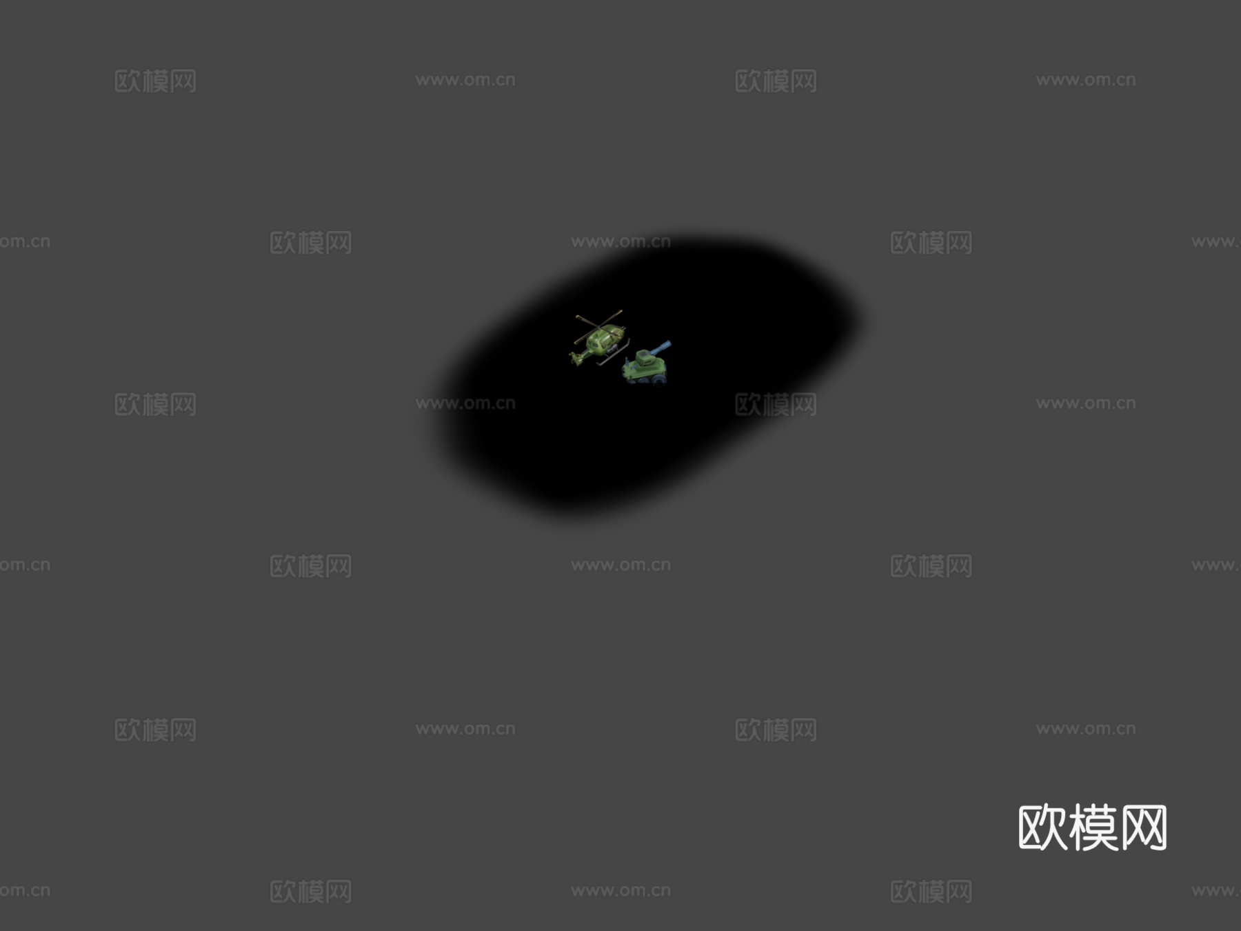 坦克和直升机su模型下载（渲染图6）