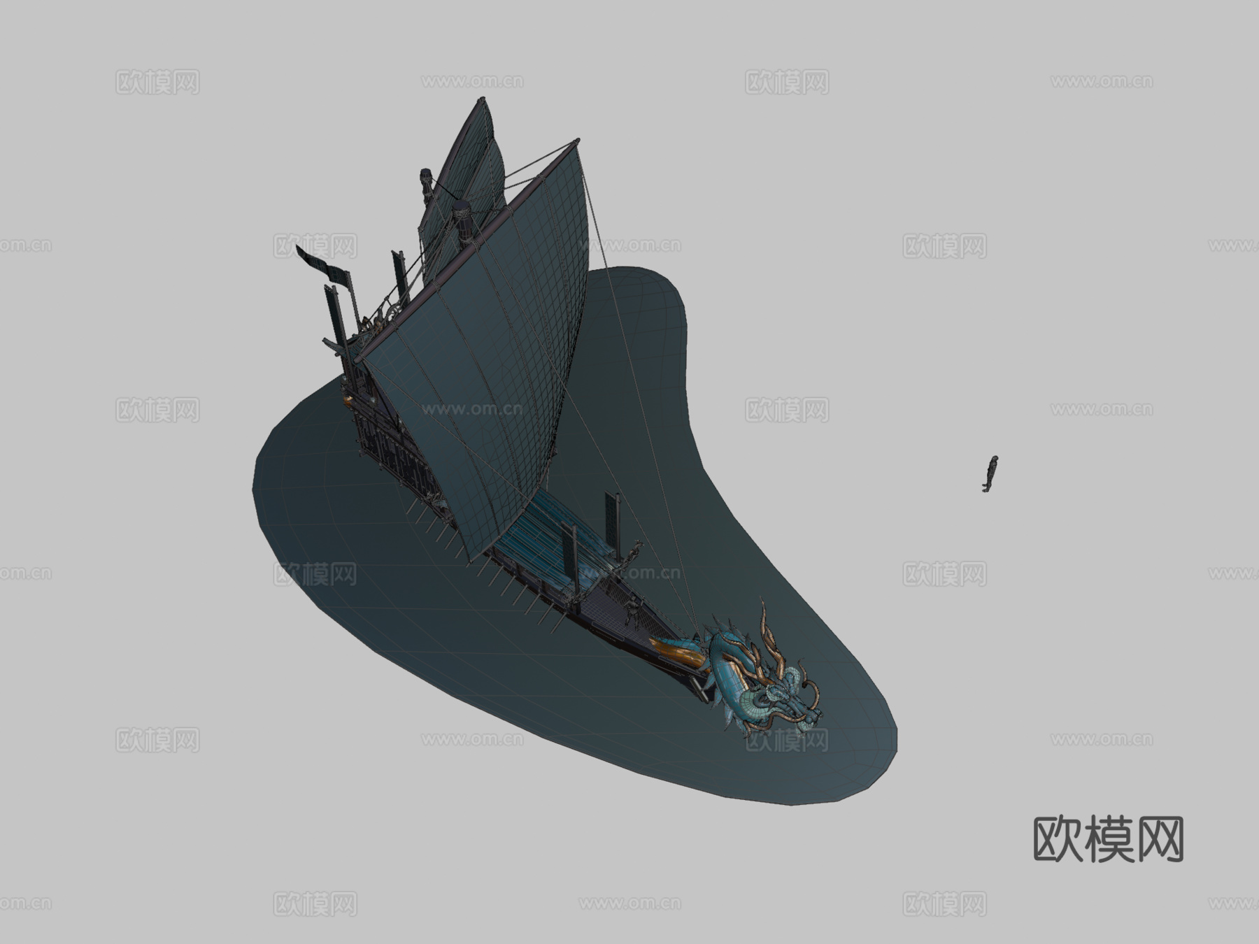 龙船su模型下载（渲染图1）