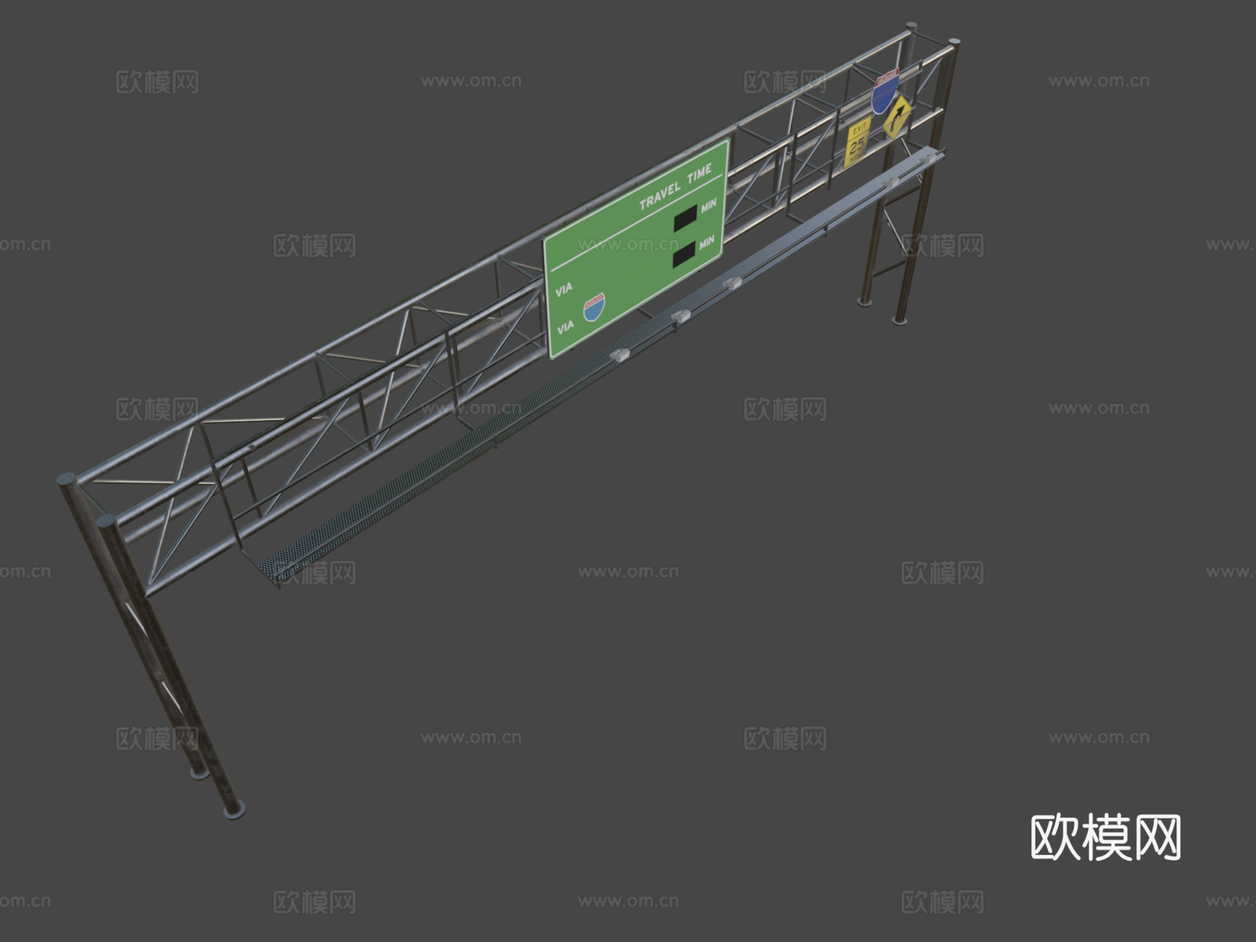 公路标志 标牌su模型