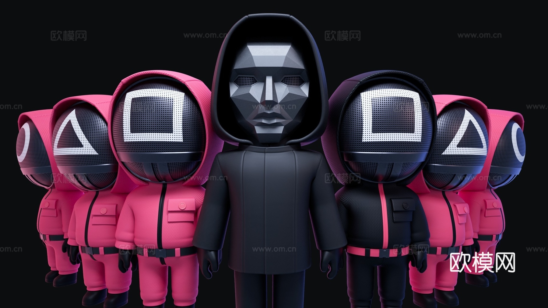 鱿鱼游戏公仔3d模型下载