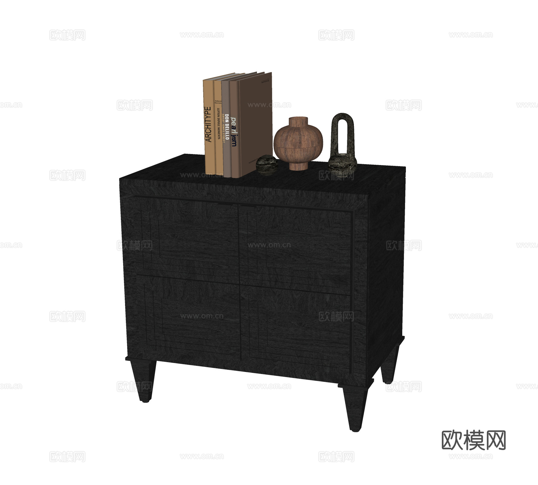 法式床头柜su模型下载（渲染图1）
