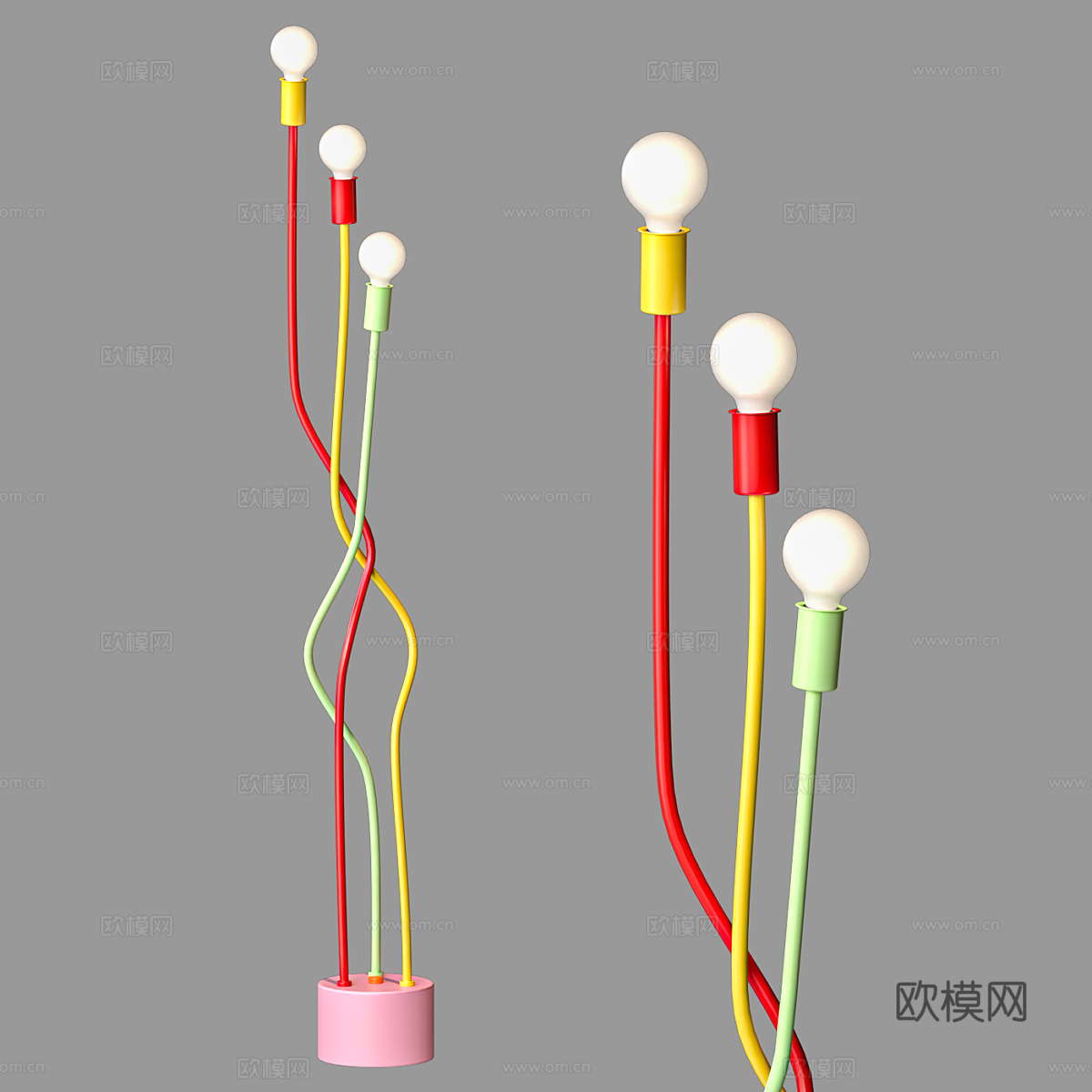 现代落地灯 多巴胺落地灯3d模型