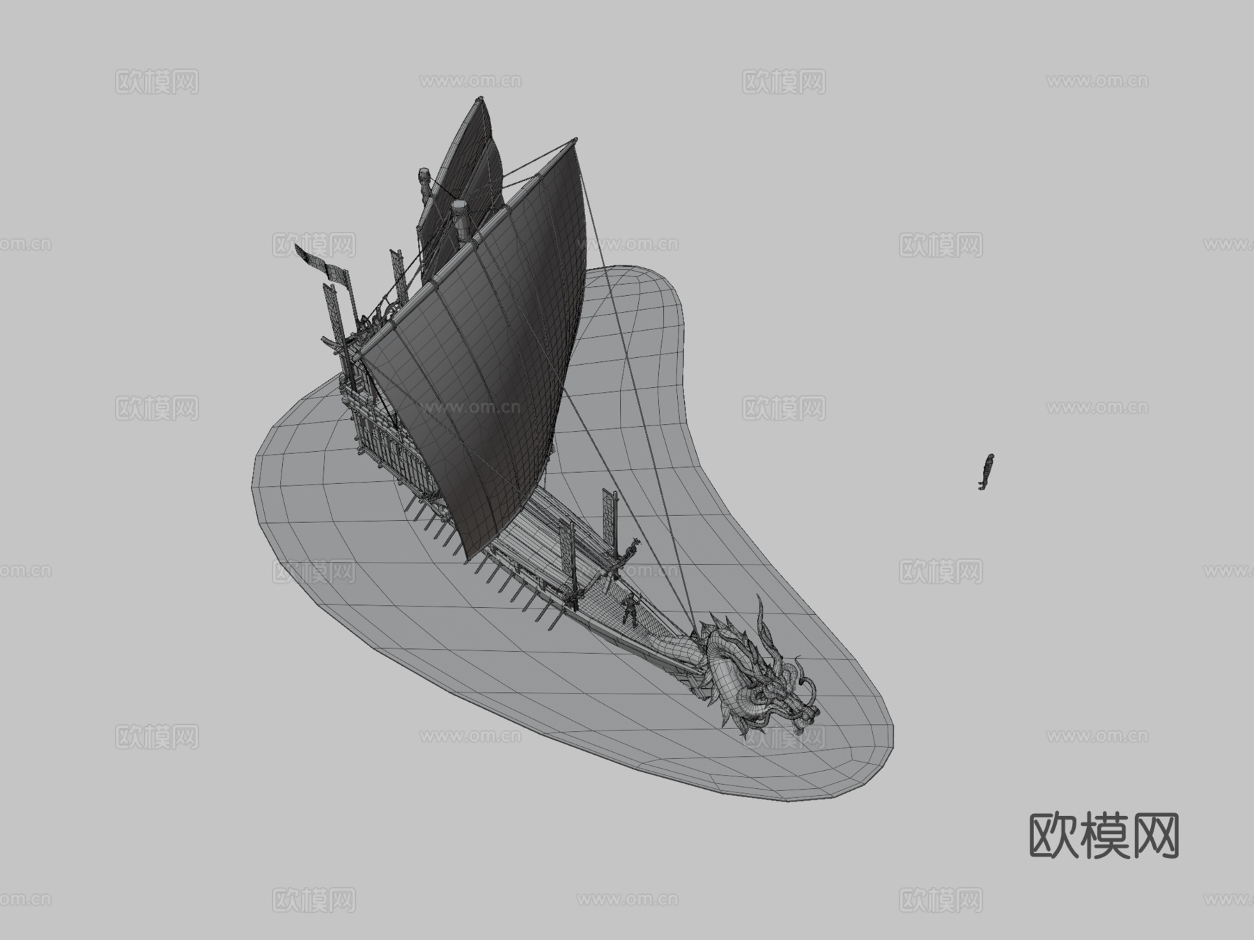 龙船su模型下载（渲染图3）