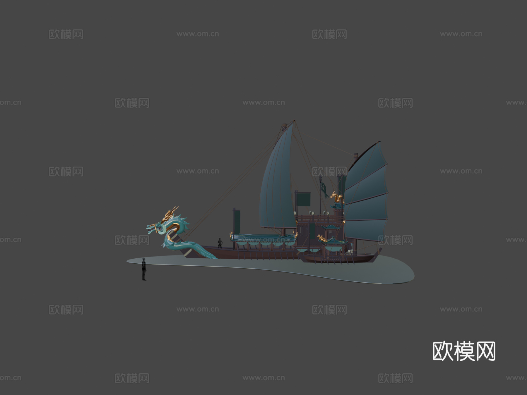 龙船su模型下载（渲染图5）