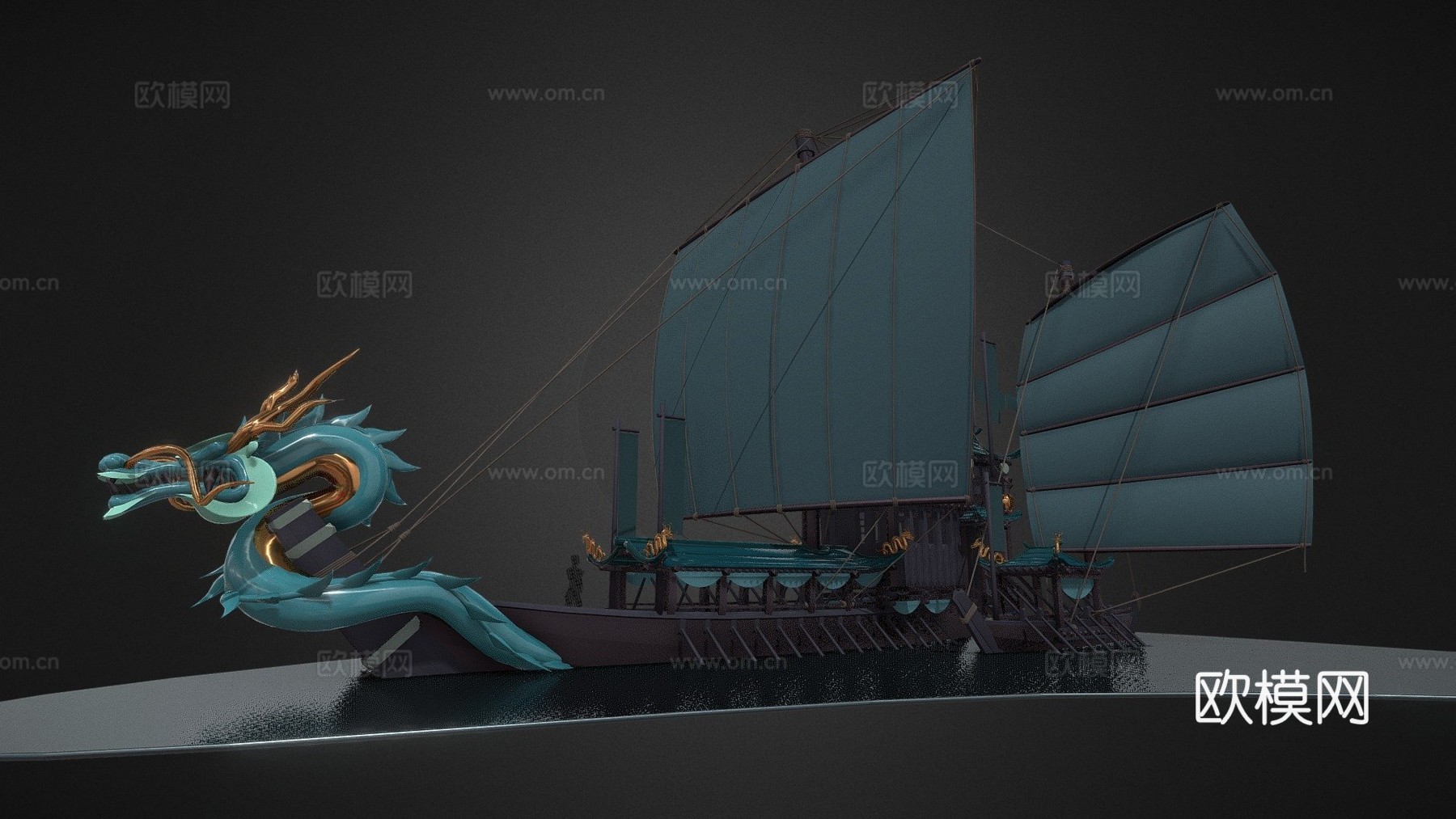 龙船su模型下载（渲染图2）