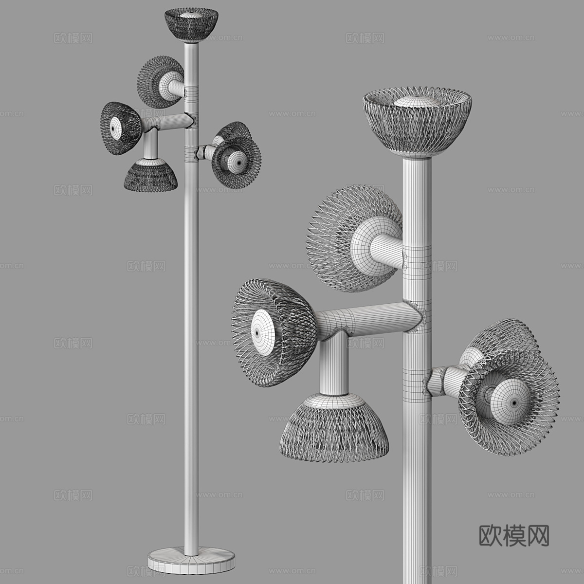 现代金属落地灯3d模型