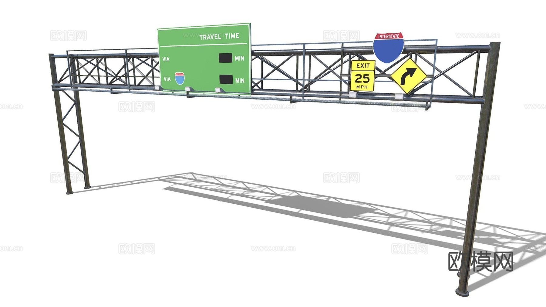 公路标志 标牌su模型