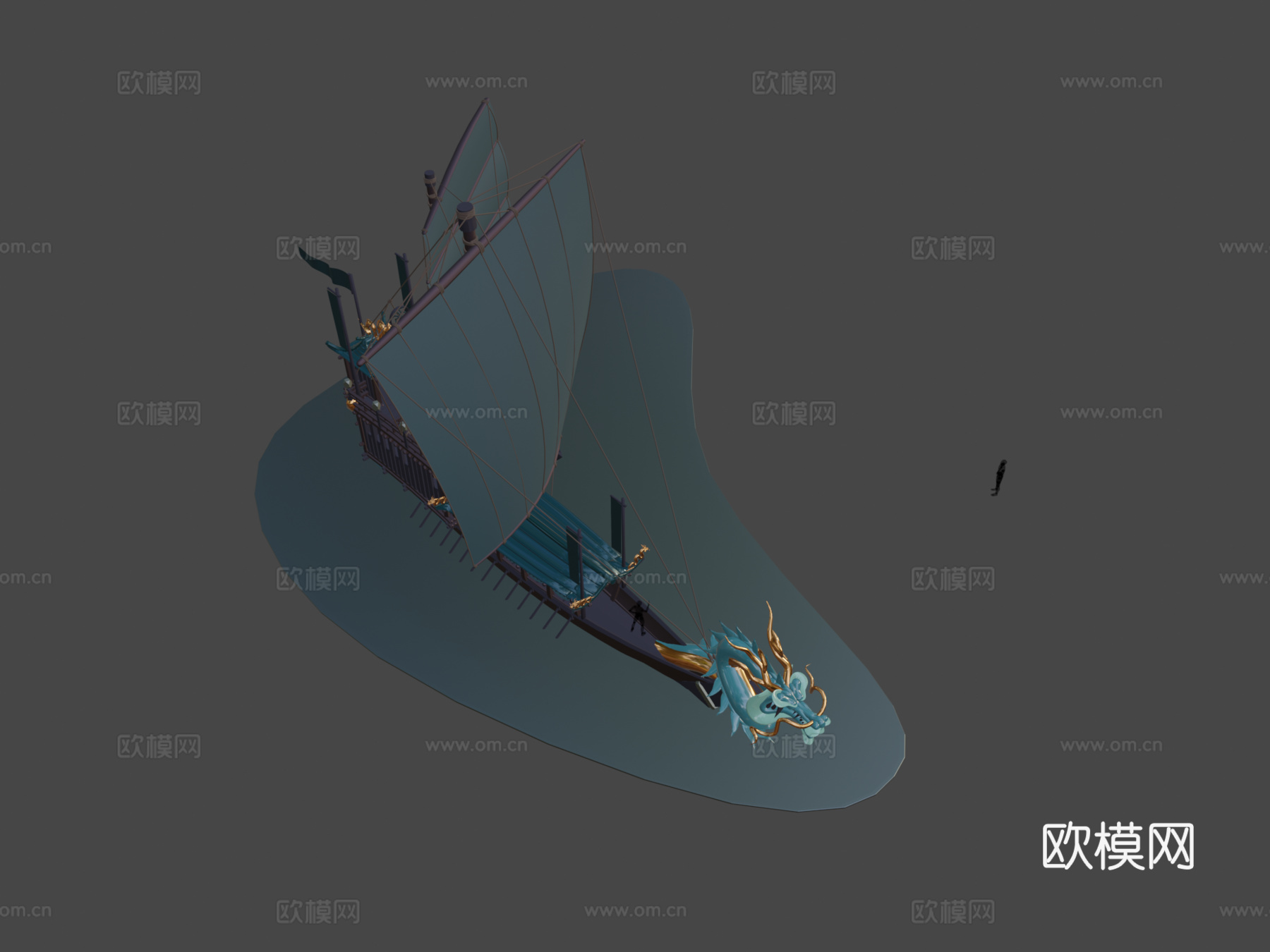 龙船su模型下载（渲染图7）
