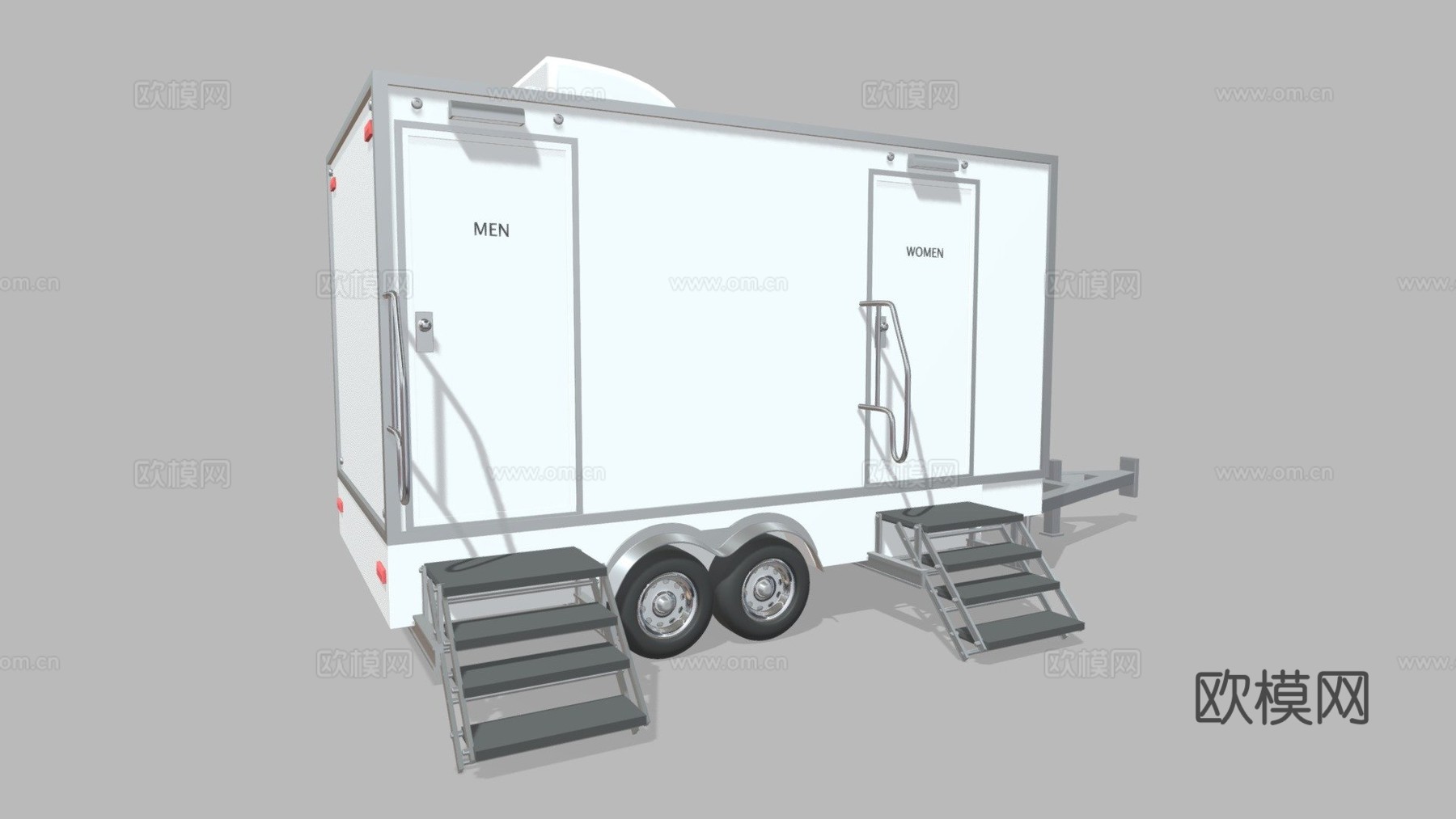 便携式洗手间拖车su模型