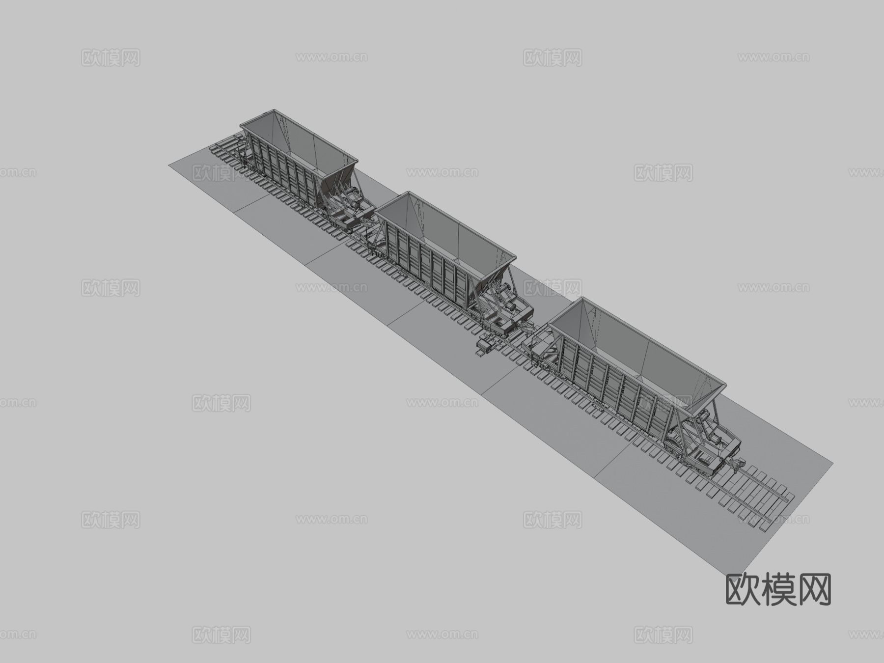 铁路漏斗车su模型