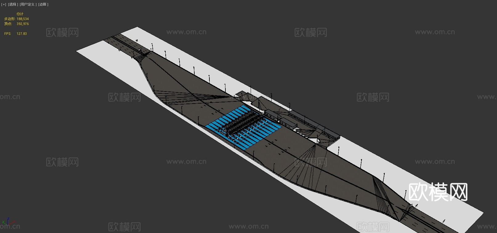 高速公路收费站su模型